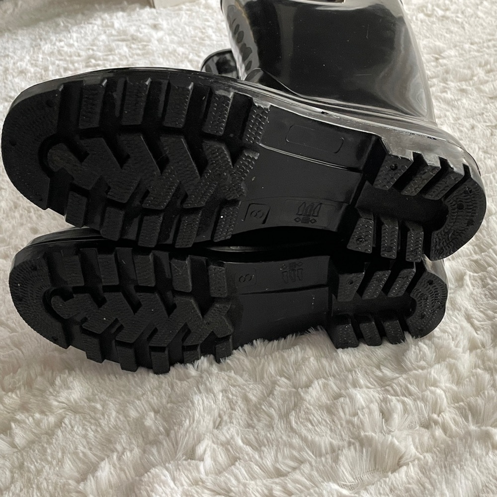 Nicole Miller Black Tall Rain Boots Size 8 - Picture 9 of 16